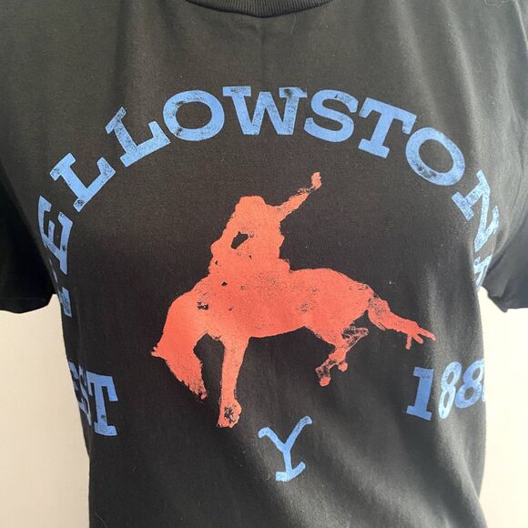 NWT Yellowstone Graphic Tee Short Sleeve T-Shirt Black Size Small - Picture 2 of 4